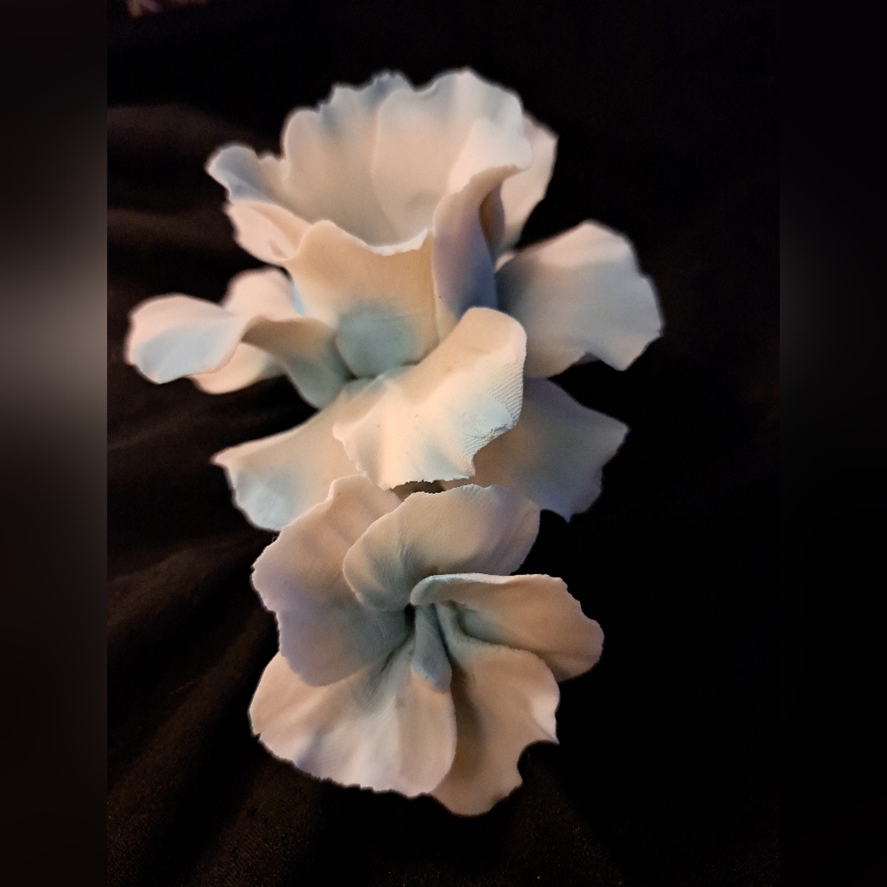 Exquisite White and Blue, Capodimonte Flower.